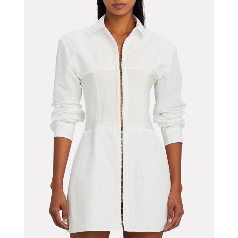 Dion Lee Hook mini white shirt dress Size US 2 - Picture 2 of 11